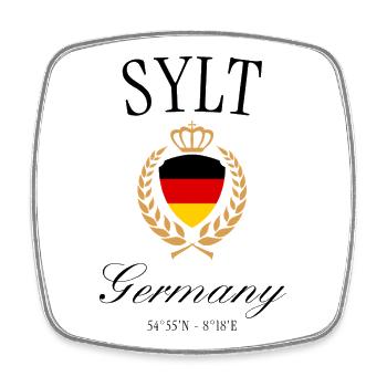 Sylt Deutschland Wappen Krone Nordsee Reise Design - Viereckiger Kühlschrankmagnet - Weiß - Vorne