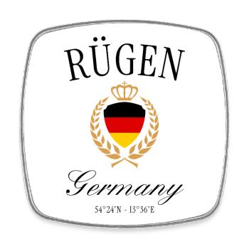 Rügen Deutschland Wappen Krone – Ostsee Reise - Viereckiger Kühlschrankmagnet - Weiß - Vorne