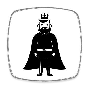 King Man - Square fridge magnet - white - Front