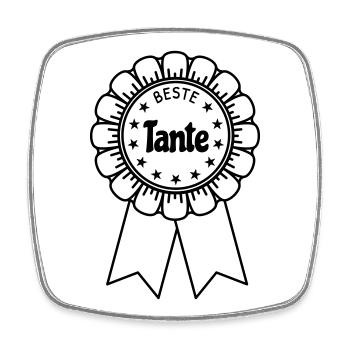 Beste Tante - Viereckiger Kühlschrankmagnet - Weiß - Vorne