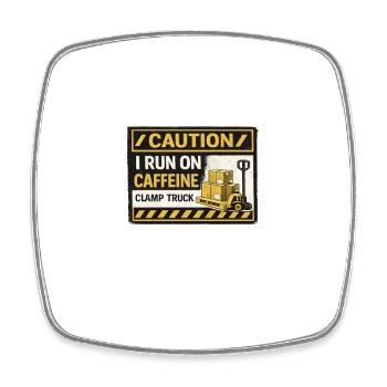 Caffeine Fueled Forklift Patch - Square fridge magnet - white - Front