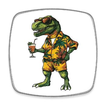Été de bandes dessinées Dinosaur T-Rex - Magnet carré - blanc - Devant