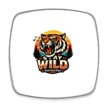 Stay Wild Tiger Sunset - Square fridge magnet - white - Front
