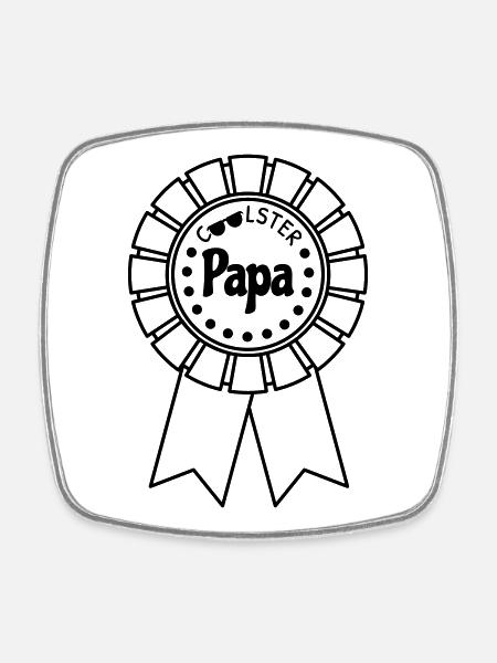 Coolest Dad - Square fridge magnet - white