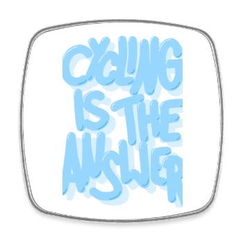 Cycling_is_the_answer_babyblau - Viereckiger Kühlschrankmagnet - Weiß - Vorne