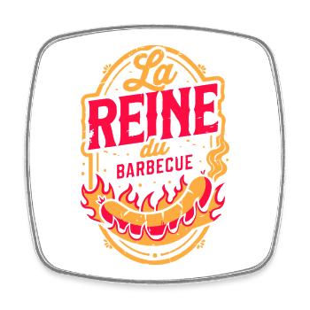 La Reine du Barbecue - Magnet carré - blanc - Devant