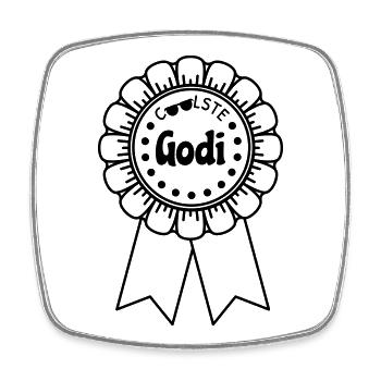 Coolste Godi - Viereckiger Kühlschrankmagnet - Weiß - Vorne
