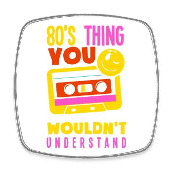 Retro Back to the 80s Vintage Design - Viereckiger Kühlschrankmagnet - Weiß - Vorne