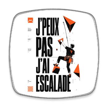 J’Peux Pas J’Ai Escalade Minimaliste - Magnet carré - blanc - Devant