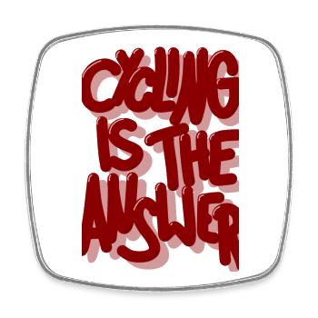 Cycling is the answer burgundy - Square fridge magnet - white - Front