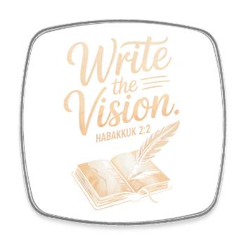 Schreibe das Vision Habakkuk 2:2-Kunstwerk - Viereckiger Kühlschrankmagnet - Weiß - Vorne