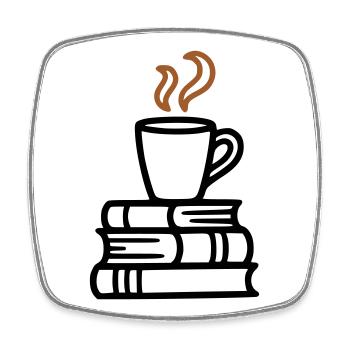 Bücher Kaffeetasse Lesen Buchclub Leseratte - Viereckiger Kühlschrankmagnet - Weiß - Vorne