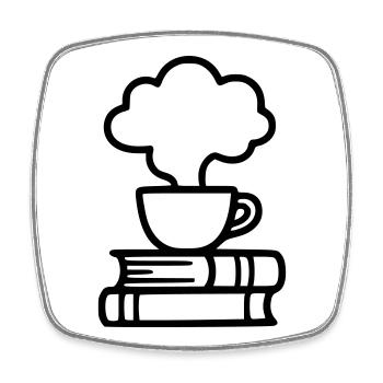 Bücher Kaffeetasse Lesen Buchclub Leseratte - Viereckiger Kühlschrankmagnet - Weiß - Vorne