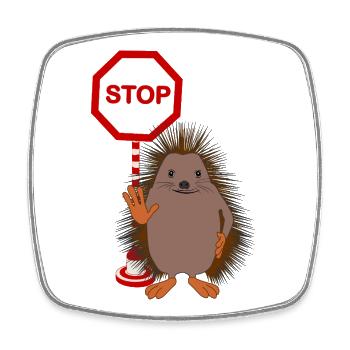 Hör auf zu mobben – Süßer Igel - Viereckiger Kühlschrankmagnet - Weiß - Vorne