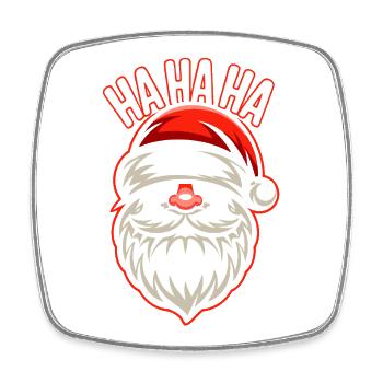 Santa Laugh HAHA Design - Magnet carré - blanc - Devant