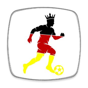 Fussballer Deutschland - Viereckiger Kühlschrankmagnet - Weiß - Vorne