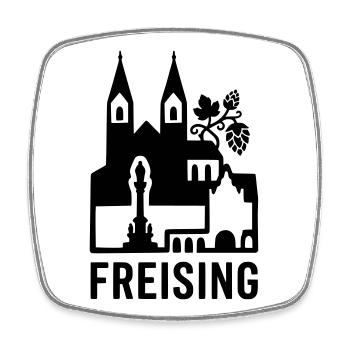 Freising Oberbayern Silhouette Wahrzeichen - Viereckiger Kühlschrankmagnet - Weiß - Vorne