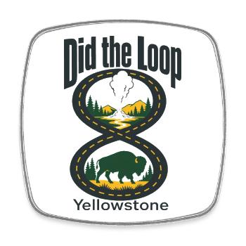 Yellowstone Did the Loop Road Trip Route - Viereckiger Kühlschrankmagnet - Weiß - Vorne
