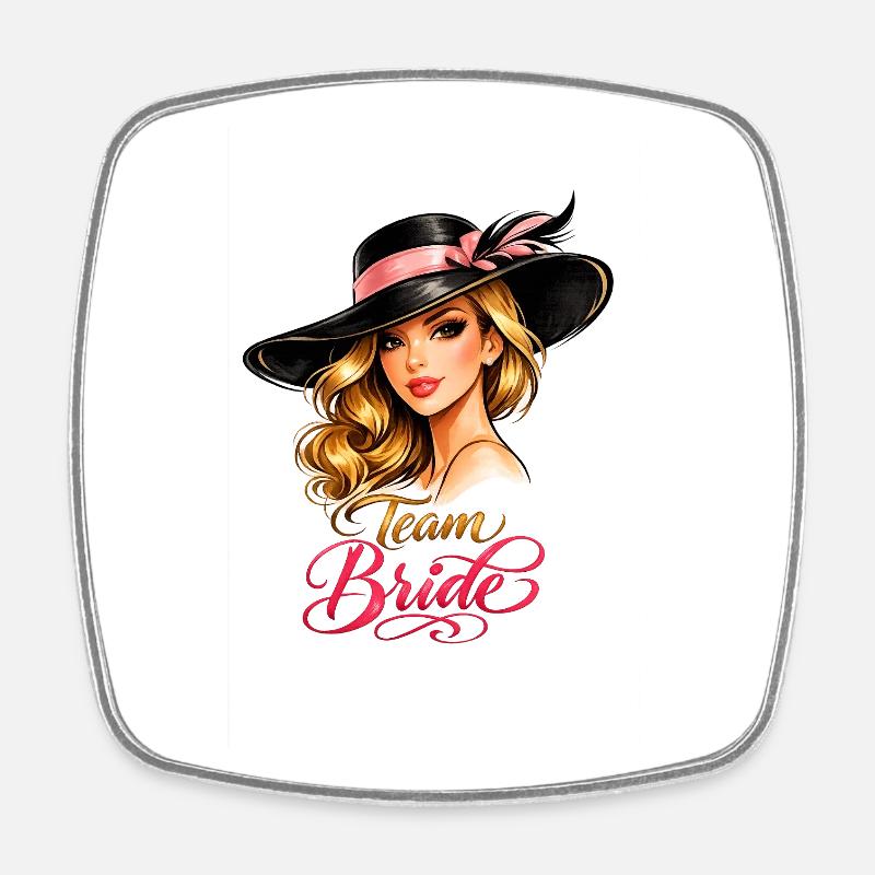 Team Bride - Square fridge magnet - white