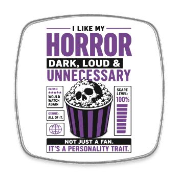 Horror Marathon Watch Yours - Square fridge magnet - white - Front