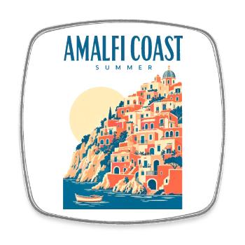 Design de voyage de vacances d’été en Italie sur la côte amalfitaine - Magnet carré - blanc - Devant