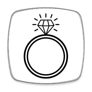 Diamond Ring - Square fridge magnet - white - Front