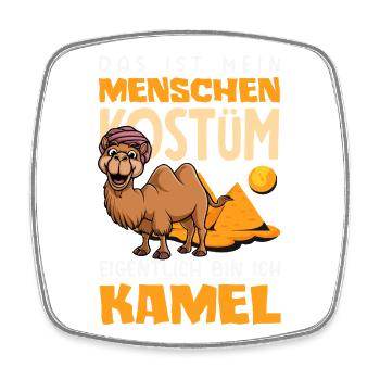 Menschen Kostüm Eigentlich Bin Ich Kamel Fasching - Viereckiger Kühlschrankmagnet - Weiß - Vorne
