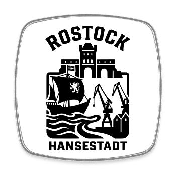 Rostock Hansestadt - Viereckiger Kühlschrankmagnet - Weiß - Vorne