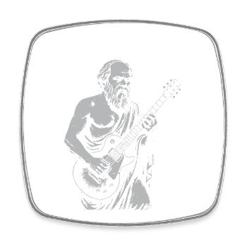 Socrate jouant de la guitare rock - Magnet carré - blanc - Devant