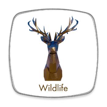 Geometric Deer Wildlife - Square fridge magnet - white - Front