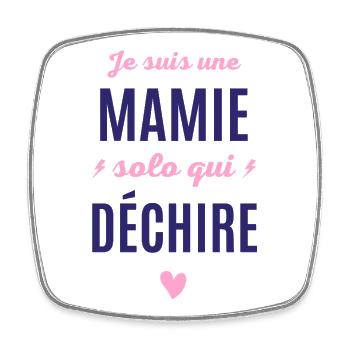 Cadeaux Mamie solo Humoristique - Magnet carré - blanc - Devant