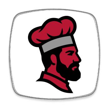 Koch Bart Hipster Foodtruck Grillmeister BBQ - Viereckiger Kühlschrankmagnet - Weiß - Vorne