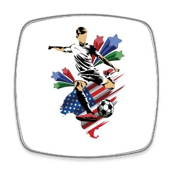États-Unis - États-Unis - Drapeaux - Magnet carré - blanc - Devant