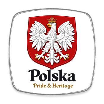 Polska Pride & Heritage – Poland Coat of Arms T-Shirt - Square fridge magnet - white - Front