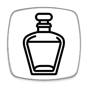Parfümflasche - Viereckiger Kühlschrankmagnet - Weiß - Vorne