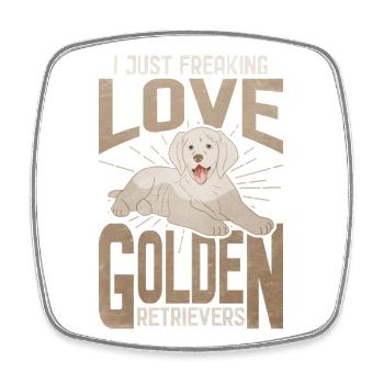 I Freaking Love Golden Retriever - Viereckiger Kühlschrankmagnet - Weiß - Vorne