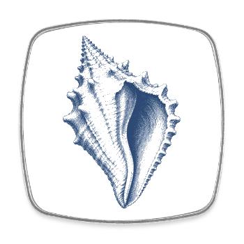 Vintage Seashell Nautical Sea Ocean Art - Square fridge magnet - white - Front