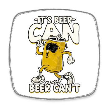 Its Beer Can Hero: Bold Comic Style - Square fridge magnet - white - Front
