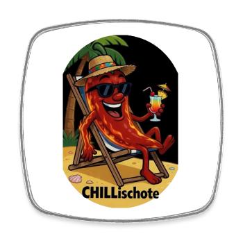 Chillischote Strandurlaub - Viereckiger Kühlschrankmagnet - Weiß - Vorne