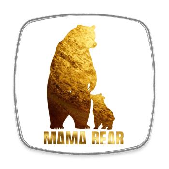 Mama Bear Goldfolie - Viereckiger Kühlschrankmagnet - Weiß - Vorne