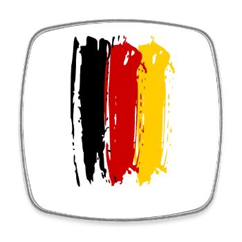 DEUTSCHLAND GERMANY EUROPA DEUTSCHE SPORT FAN - Viereckiger Kühlschrankmagnet - Weiß - Vorne