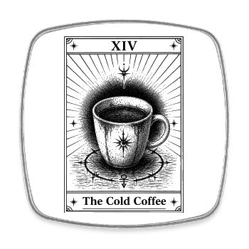 Cold Coffee | Tarot Card Everyday - Square fridge magnet - white - Front