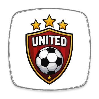 United Shield Fußball Wappen - Viereckiger Kühlschrankmagnet - Weiß - Vorne
