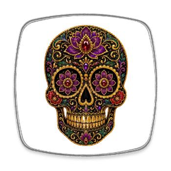 Bijoux opulents à tête de fleurs - Magnet carré - blanc - Devant