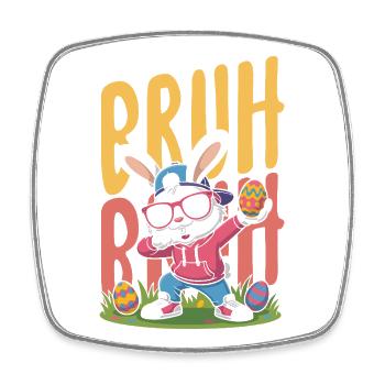 Frohe Ostern Süßer Osterhase Eiersuche Ostereier - Viereckiger Kühlschrankmagnet - Weiß - Vorne