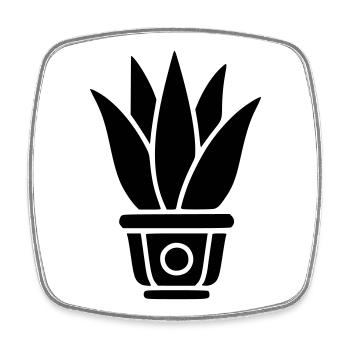 Aloe Vera Houseplant Flower Shop Logo Florist - Square fridge magnet - white - Front