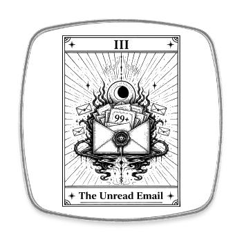 Unread Email | Tarot Card Everyday - Square fridge magnet - white - Front