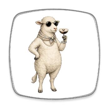 Moutons à cocktail avec style - Magnet carré - blanc - Devant