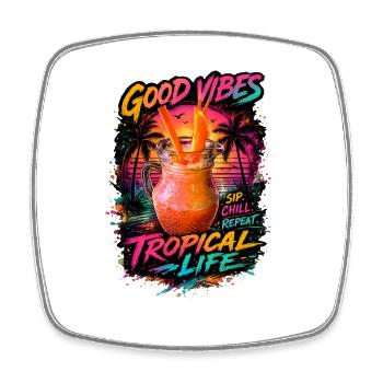 Ambiances tropicales positives - Magnet carré - blanc - Devant