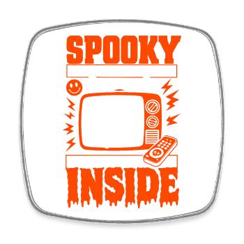 Spooky Outside Cozy Inside Horror Fan - Viereckiger Kühlschrankmagnet - Weiß - Vorne